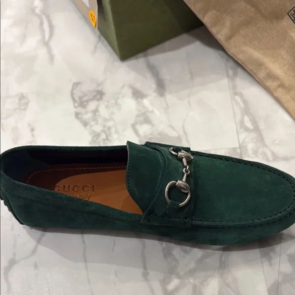 Gucci Men\'s Emerald Green Slip-On Loafers Gucci Loafer Green Casual Shoes for Men for sale - eBay main image 2